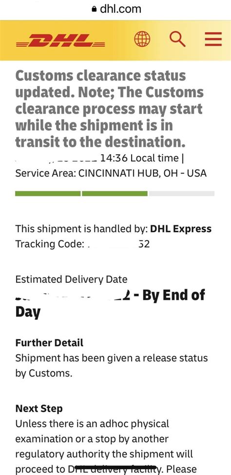 Customs Clearance Status Updated Meaning [DHL.